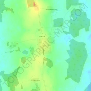 Топографическая карта Сабиново, высота, рельеф