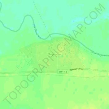 Топографическая карта Пирожок, высота, рельеф