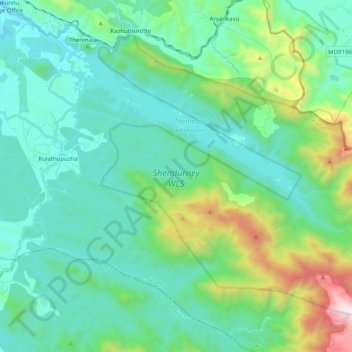 Топографическая карта Shendurney WLS, высота, рельеф