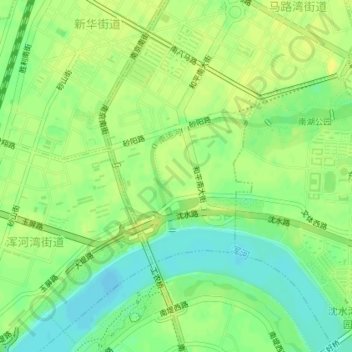 Топографическая карта 南运河, высота, рельеф