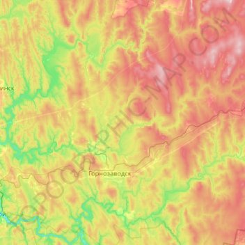 Топографическая карта Вижай, высота, рельеф