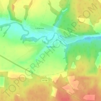 Топографическая карта Чериково, высота, рельеф