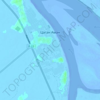 Топографическая карта Цаган Аман, высота, рельеф