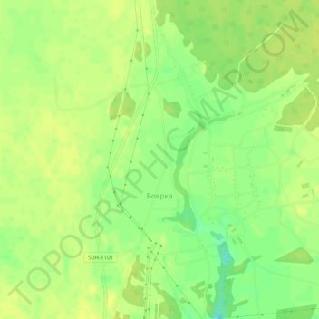 Топографическая карта Боярка, высота, рельеф