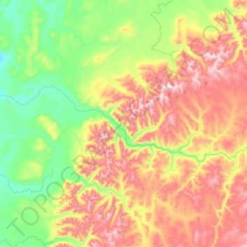 Топографическая карта Кутима, высота, рельеф