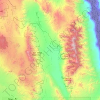 Топографическая карта Panamint Valley, высота, рельеф