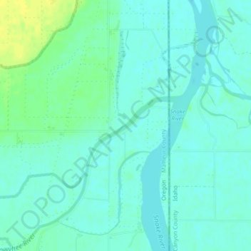 Топографическая карта Owyhee River, высота, рельеф