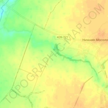 Топографическая карта Мосоловка, высота, рельеф