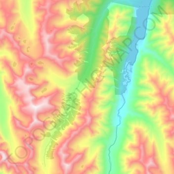 Топографическая карта Тоенка, высота, рельеф
