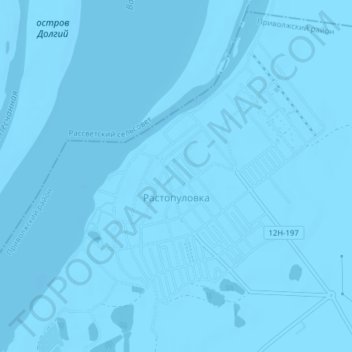 Топографическая карта Растопуловка, высота, рельеф