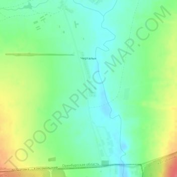 Топографическая карта Черталык, высота, рельеф