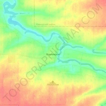 Топографическая карта Ловлинская, высота, рельеф