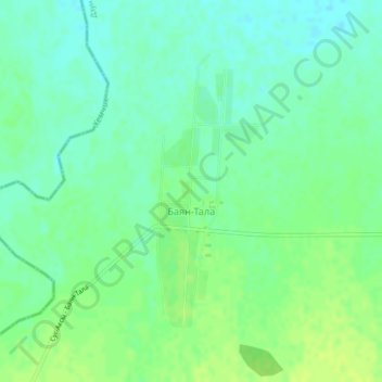 Топографическая карта Баян-Тала, высота, рельеф