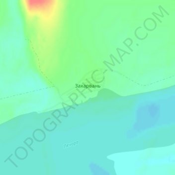 Топографическая карта Захарвань, высота, рельеф