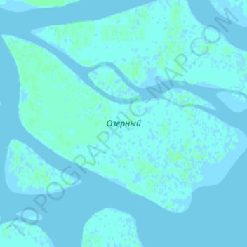Топографическая карта Озерный, высота, рельеф