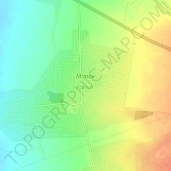 Топографическая карта Манак, высота, рельеф