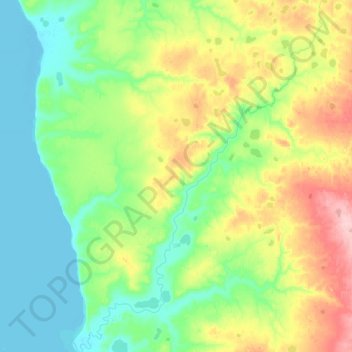 Топографическая карта Таналау, высота, рельеф