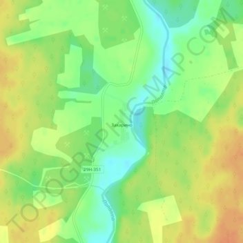 Топографическая карта Захарино, высота, рельеф