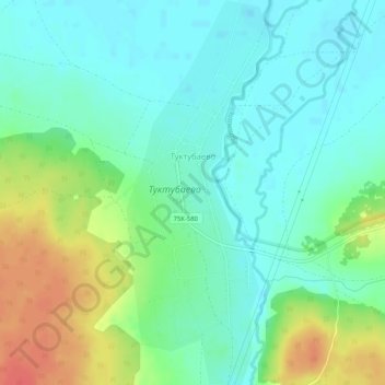 Топографическая карта Туктубаево, высота, рельеф