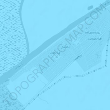 Топографическая карта Дамба, высота, рельеф