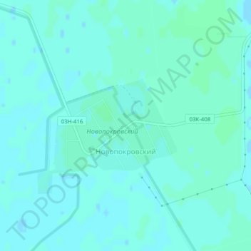 Топографическая карта Новопокровский, высота, рельеф