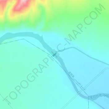 Топографическая карта 库玛拉克河, высота, рельеф