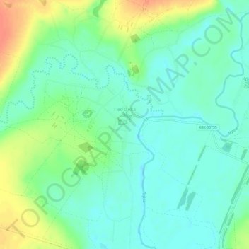 Топографическая карта Песчанка, высота, рельеф