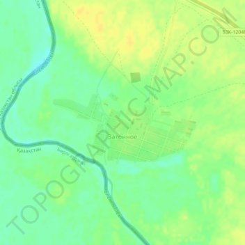 Топографическая карта Затонное, высота, рельеф