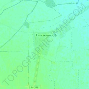 Топографическая карта Емельяновка, высота, рельеф