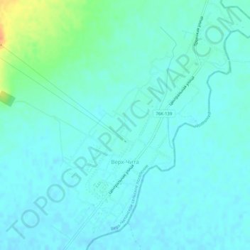 Топографическая карта Верх-Чита, высота, рельеф