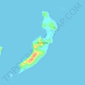 Топографическая карта Pulau Panjang, высота, рельеф
