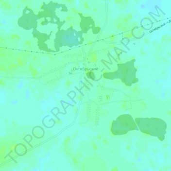 Топографическая карта Октябрьский, высота, рельеф