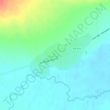 Топографическая карта Ушхайта, высота, рельеф