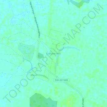 Топографическая карта Кабанкино, высота, рельеф