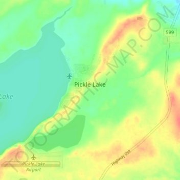 Топографическая карта Pickle Lake, высота, рельеф