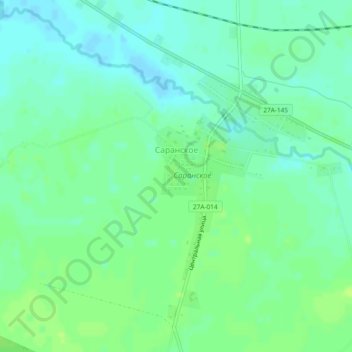 Топографическая карта Саранское, высота, рельеф