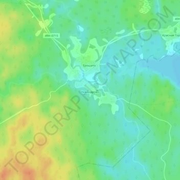 Топографическая карта Никандрово, высота, рельеф