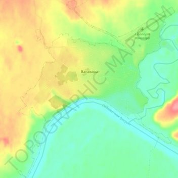 Топографическая карта Ванавара, высота, рельеф