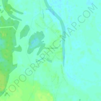 Топографическая карта Ибрагимово, высота, рельеф