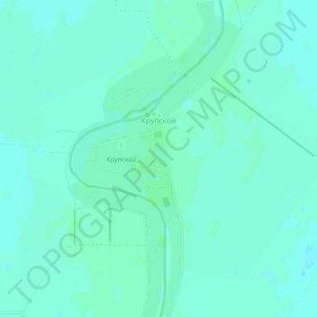 Топографическая карта Крупской, высота, рельеф