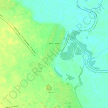 Топографическая карта Байгулово, высота, рельеф