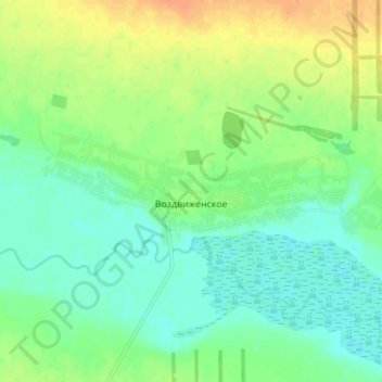 Топографическая карта Воздвиженское, высота, рельеф