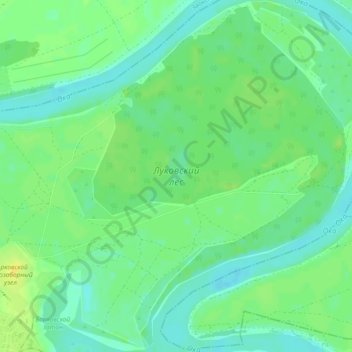 Топографическая карта Луковский лес, высота, рельеф