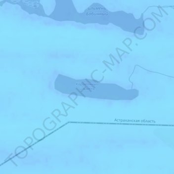 Топографическая карта Караванный ильмень, высота, рельеф