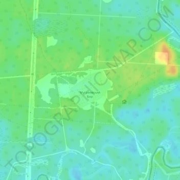 Топографическая карта Мугреевский Бор, высота, рельеф