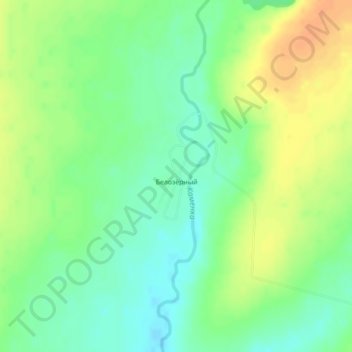 Топографическая карта Белозёрный, высота, рельеф