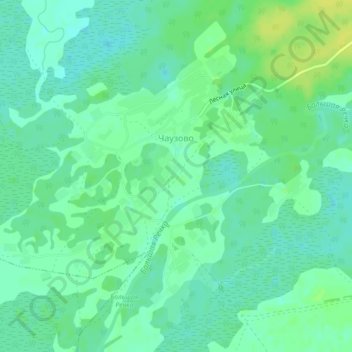 Топографическая карта Чаузово, высота, рельеф