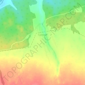 Топографическая карта Сурмино, высота, рельеф