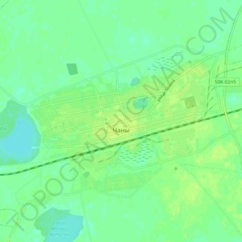 Топографическая карта Чаны, высота, рельеф