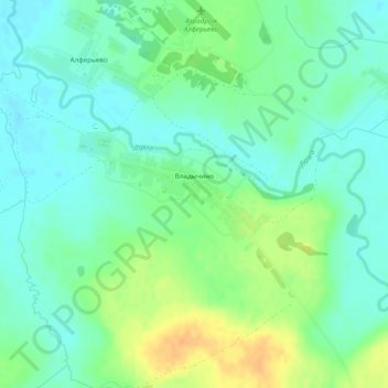 Топографическая карта Владычино, высота, рельеф